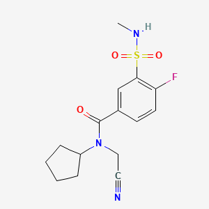 molecular formula C15H18FN3O3S B2419687 N-(cyanomethyl)-N-cyclopentyl-4-fluoro-3-(methylsulfamoyl)benzamide CAS No. 1394644-25-7