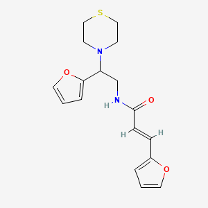 (E)-3-(furan-2-yl)-N-(2-(furan-2-yl)-2-thiomorpholinoethyl)acrylamide