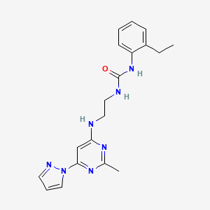1-(2-ethylphenyl)-3-(2-((2-methyl-6-(1H-pyrazol-1-yl)pyrimidin-4-yl)amino)ethyl)urea