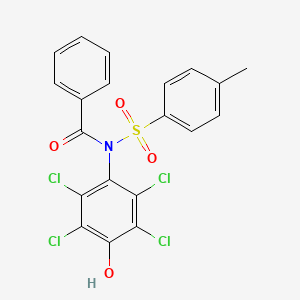 molecular formula C20H13Cl4NO4S B2419699 N-(4-methylphenyl)sulfonyl-N-(2,3,5,6-tetrachloro-4-hydroxyphenyl)benzamide CAS No. 307553-83-9