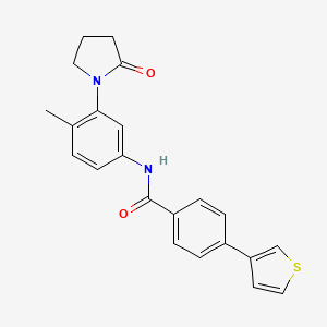 molecular formula C22H20N2O2S B2419702 N-(4-methyl-3-(2-oxopyrrolidin-1-yl)phenyl)-4-(thiophen-3-yl)benzamide CAS No. 2034518-55-1
