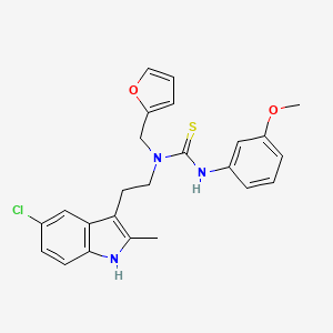 molecular formula C24H24ClN3O2S B2419708 1-(2-(5-chloro-2-methyl-1H-indol-3-yl)ethyl)-1-(furan-2-ylmethyl)-3-(3-methoxyphenyl)thiourea CAS No. 851971-24-9