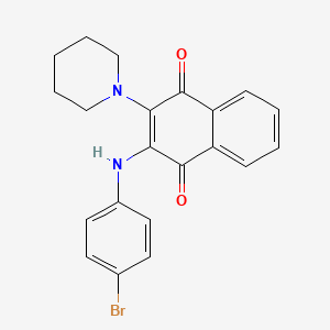 molecular formula C21H19BrN2O2 B2419714 2-(4-Bromoanilino)-3-piperidin-1-ylnaphthalene-1,4-dione CAS No. 307542-04-7
