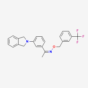 molecular formula C24H21F3N2O B2419715 (Z)-{1-[3-(2,3-dihydro-1H-isoindol-2-yl)phenyl]ethylidene}({[3-(trifluoromethyl)phenyl]methoxy})amine CAS No. 861207-24-1