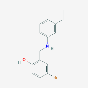 molecular formula C15H16BrNO B2419724 4-Bromo-2-{[(3-ethylphenyl)amino]methyl}phenol CAS No. 1232776-35-0