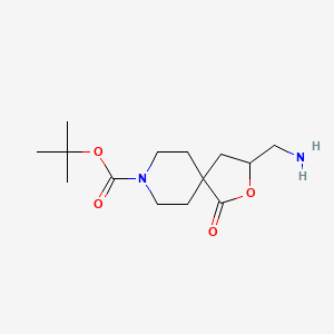 molecular formula C14H24N2O4 B2419739 叔丁基3-(氨甲基)-1-氧代-2-氧代-8-氮杂螺[4.5]癸烷-8-羧酸酯 CAS No. 2126161-13-3