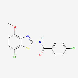4-chloro-N-(7-chloro-4-methoxybenzo[d]thiazol-2-yl)benzamide