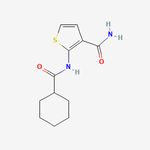 molecular formula C12H16N2O2S B2419752 2-[[Cyclohexyl(oxo)methyl]amino]-3-thiophenecarboxamide CAS No. 888413-14-7
