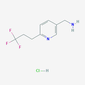 molecular formula C9H12ClF3N2 B2419761 [6-(3,3,3-Trifluoropropyl)pyridin-3-yl]methanamine;hydrochloride CAS No. 1373864-34-6