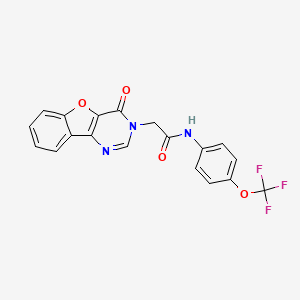 molecular formula C19H12F3N3O4 B2419762 2-(4-oxobenzofuro[3,2-d]pyrimidin-3(4H)-yl)-N-(4-(trifluoromethoxy)phenyl)acetamide CAS No. 849616-63-3