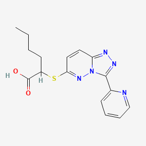 molecular formula C16H17N5O2S B2419769 2-((3-(Pyridin-2-yl)-[1,2,4]triazolo[4,3-b]pyridazin-6-yl)thio)hexanoic acid CAS No. 868968-26-7