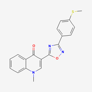 molecular formula C19H15N3O2S B2419770 1-methyl-3-(3-(4-(methylthio)phenyl)-1,2,4-oxadiazol-5-yl)quinolin-4(1H)-one CAS No. 1260733-50-3