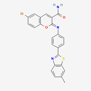 molecular formula C24H16BrN3O2S B2419774 (2Z)-6-溴-2-{[4-(6-甲基-1,3-苯并噻唑-2-基)苯基]亚氨基}-2H-色烯-3-甲酰胺 CAS No. 312604-70-9