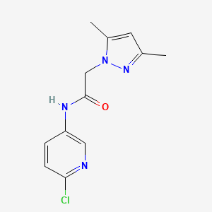 molecular formula C12H13ClN4O B2419779 N-(6-氯吡啶-3-基)-2-(3,5-二甲基-1H-吡唑-1-基)乙酰胺 CAS No. 1234977-61-7