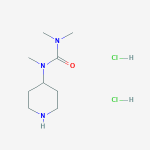 molecular formula C9H21Cl2N3O B2419785 1,1,3-Trimethyl-3-piperidin-4-ylurea;dihydrochloride CAS No. 2548984-91-2