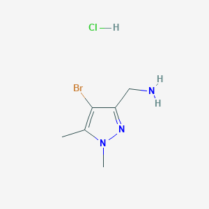 molecular formula C6H11BrClN3 B2419794 (4-Bromo-1,5-dimethylpyrazol-3-yl)methanamine;hydrochloride CAS No. 2445791-64-8