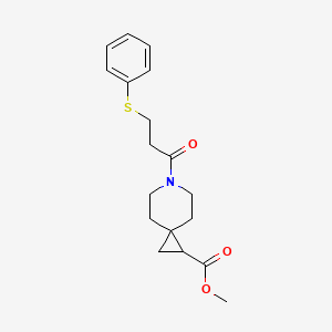 molecular formula C18H23NO3S B2419799 Methyl 6-(3-(phenylthio)propanoyl)-6-azaspiro[2.5]octane-1-carboxylate CAS No. 2034291-99-9