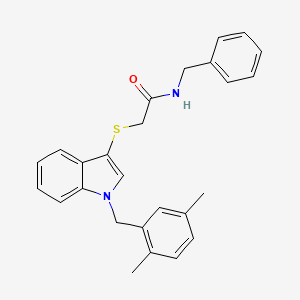 N-benzyl-2-((1-(2,5-dimethylbenzyl)-1H-indol-3-yl)thio)acetamide