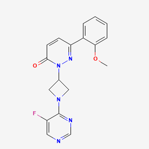 molecular formula C18H16FN5O2 B2419801 2-[1-(5-Fluoropyrimidin-4-yl)azetidin-3-yl]-6-(2-methoxyphenyl)pyridazin-3-one CAS No. 2380087-42-1