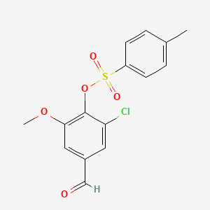 molecular formula C15H13ClO5S B2419803 2-Chloro-4-formyl-6-methoxyphenyl 4-methylbenzenesulfonate CAS No. 431910-60-0