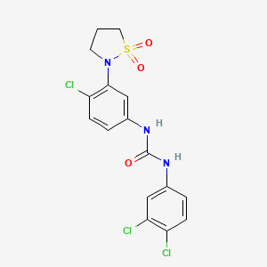 1-(4-Chloro-3-(1,1-dioxidoisothiazolidin-2-yl)phenyl)-3-(3,4-dichlorophenyl)urea