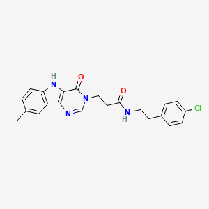 molecular formula C22H21ClN4O2 B2419813 N-(4-chlorophenethyl)-3-(8-methyl-4-oxo-4,5-dihydro-3H-pyrimido[5,4-b]indol-3-yl)propanamide CAS No. 1189924-91-1