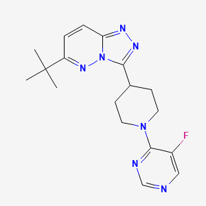 4-(4-{6-Tert-butyl-[1,2,4]triazolo[4,3-b]pyridazin-3-yl}piperidin-1-yl)-5-fluoropyrimidine