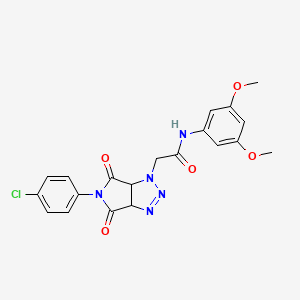 molecular formula C20H18ClN5O5 B2419824 2-(5-(4-氯苯基)-4,6-二氧代-4,5,6,6a-四氢吡咯并[3,4-d][1,2,3]三唑-1(3aH)-基)-N-(3,5-二甲氧苯基)乙酰胺 CAS No. 1052612-84-6