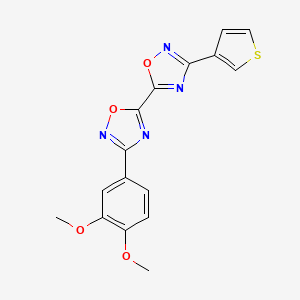 molecular formula C16H12N4O4S B2419834 3-(3,4-Dimethoxyphenyl)-3'-(3-thienyl)-5,5'-bi-1,2,4-oxadiazole CAS No. 1775480-99-3