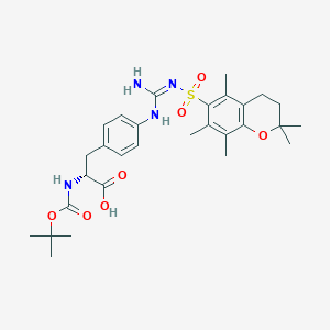 molecular formula C29H40N4O7S B2419836 (2R)-2-[(2-甲基丙烷-2-基)氧羰氨基]-3-[4-[[(Z)-N'-[(2,2,5,7,8-五甲基-3,4-二氢色满-6-基)磺酰]氨基甲酰亚胺基]氨基]苯基]丙酸 CAS No. 2389078-85-5