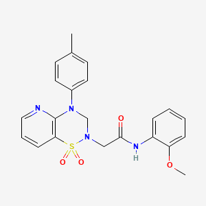 molecular formula C22H22N4O4S B2419838 2-(1,1-二氧化-4-(对甲苯基)-3,4-二氢-2H-吡啶并[2,3-e][1,2,4]噻二嗪-2-基)-N-(2-甲氧基苯基)乙酰胺 CAS No. 1251679-84-1