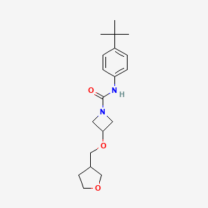 molecular formula C19H28N2O3 B2419841 N-(4-(叔丁基)苯基)-3-((四氢呋喃-3-基)甲氧基)氮杂环丁烷-1-甲酰胺 CAS No. 2320465-37-8