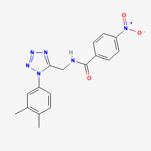 molecular formula C17H16N6O3 B2419843 N-((1-(3,4-二甲苯基)-1H-四唑-5-基)甲基)-4-硝基苯甲酰胺 CAS No. 897622-36-5