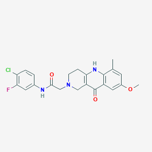 molecular formula C22H21ClFN3O3 B2419845 N-(4-chloro-3-fluorophenyl)-2-(8-methoxy-6-methyl-10-oxo-3,4,5,10-tetrahydrobenzo[b][1,6]naphthyridin-2(1H)-yl)acetamide CAS No. 1326872-78-9