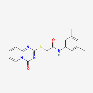 molecular formula C17H16N4O2S B2419852 N-(3,5-dimethylphenyl)-2-(4-oxopyrido[1,2-a][1,3,5]triazin-2-yl)sulfanylacetamide CAS No. 896326-15-1