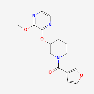 molecular formula C15H17N3O4 B2419857 Furan-3-yl(3-((3-methoxypyrazin-2-yl)oxy)piperidin-1-yl)methanone CAS No. 2034437-23-3