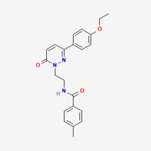 molecular formula C22H23N3O3 B2419861 N-(2-(3-(4-乙氧苯基)-6-氧代吡哒嗪-1(6H)-基)乙基)-4-甲基苯甲酰胺 CAS No. 921805-40-5
