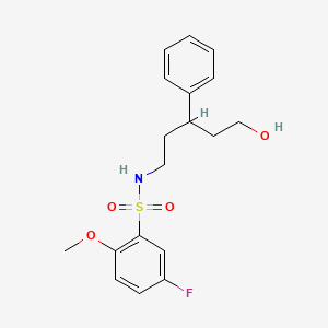 molecular formula C18H22FNO4S B2419862 5-氟-N-(5-羟基-3-苯基戊基)-2-甲氧基苯磺酰胺 CAS No. 1787903-18-7