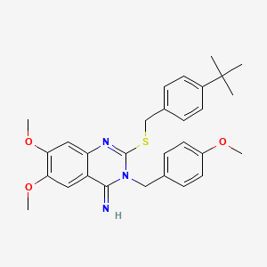 2-{[4-(tert-butyl)benzyl]sulfanyl}-6,7-dimethoxy-3-(4-methoxybenzyl)-4(3H)-quinazolinimine