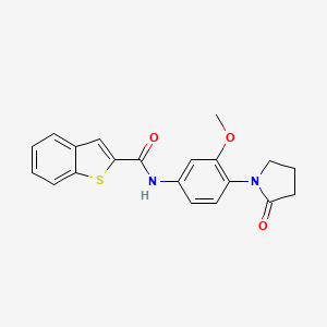 molecular formula C20H18N2O3S B2419866 N-(3-methoxy-4-(2-oxopyrrolidin-1-yl)phenyl)benzo[b]thiophene-2-carboxamide CAS No. 1325545-24-1