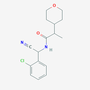 molecular formula C16H19ClN2O2 B2419868 N-[(2-Chlorophenyl)-cyanomethyl]-2-(oxan-4-yl)propanamide CAS No. 1465389-73-4