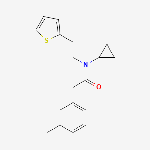 molecular formula C18H21NOS B2419873 N-cyclopropyl-N-(2-(thiophen-2-yl)ethyl)-2-(m-tolyl)acetamide CAS No. 1396714-54-7