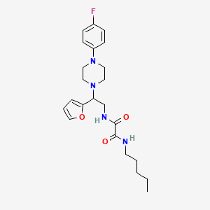 molecular formula C23H31FN4O3 B2419875 N1-(2-(4-(4-fluorophenyl)piperazin-1-yl)-2-(furan-2-yl)ethyl)-N2-pentyloxalamide CAS No. 877632-15-0