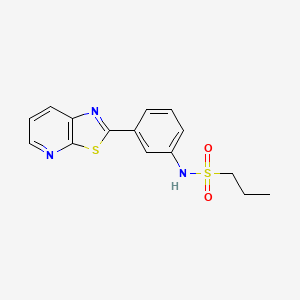 molecular formula C15H15N3O2S2 B2419876 N-(3-(thiazolo[5,4-b]pyridin-2-yl)phenyl)propane-1-sulfonamide CAS No. 912623-57-5