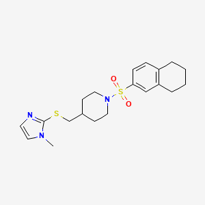 4-(((1-methyl-1H-imidazol-2-yl)thio)methyl)-1-((5,6,7,8-tetrahydronaphthalen-2-yl)sulfonyl)piperidine