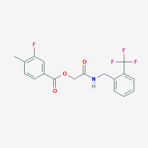 molecular formula C18H15F4NO3 B2419886 ({[2-(Trifluoromethyl)phenyl]methyl}carbamoyl)methyl 3-fluoro-4-methylbenzoate CAS No. 1794845-43-4