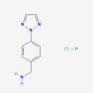 molecular formula C9H11ClN4 B2419887 (4-(2H-1,2,3-Triazol-2-yl)phenyl)methanamine hydrochloride CAS No. 1107635-36-8