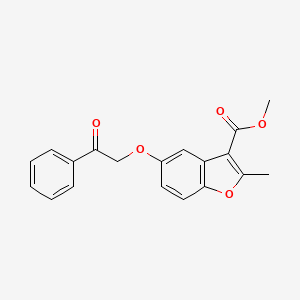 molecular formula C19H16O5 B2419889 Methyl 2-methyl-5-(2-oxo-2-phenylethoxy)-1-benzofuran-3-carboxylate CAS No. 300557-12-4