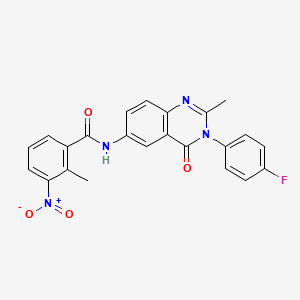 molecular formula C23H17FN4O4 B2419899 N-(3-(4-fluorophenyl)-2-methyl-4-oxo-3,4-dihydroquinazolin-6-yl)-2-methyl-3-nitrobenzamide CAS No. 1171612-36-4