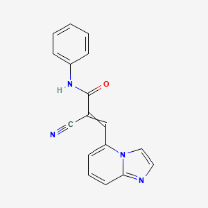 molecular formula C17H12N4O B2419914 2-cyano-3-{imidazo[1,2-a]pyridin-5-yl}-N-phenylprop-2-enamide CAS No. 1424356-37-5